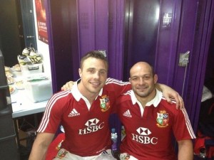The lovely Tommy B and Rory Best post match