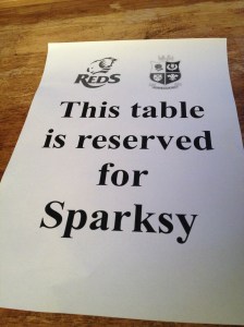 The table saver in the Royal Oak for the Reds match