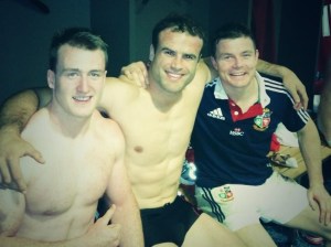 Stuart Hogg, Jamie Robert & BOD post match