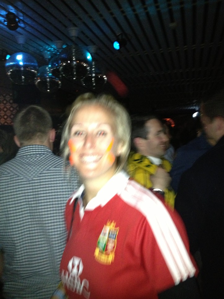 Happy Sophie - first 3 live rugby matches and she watches the winning test series - does she realise that there is no going back?!