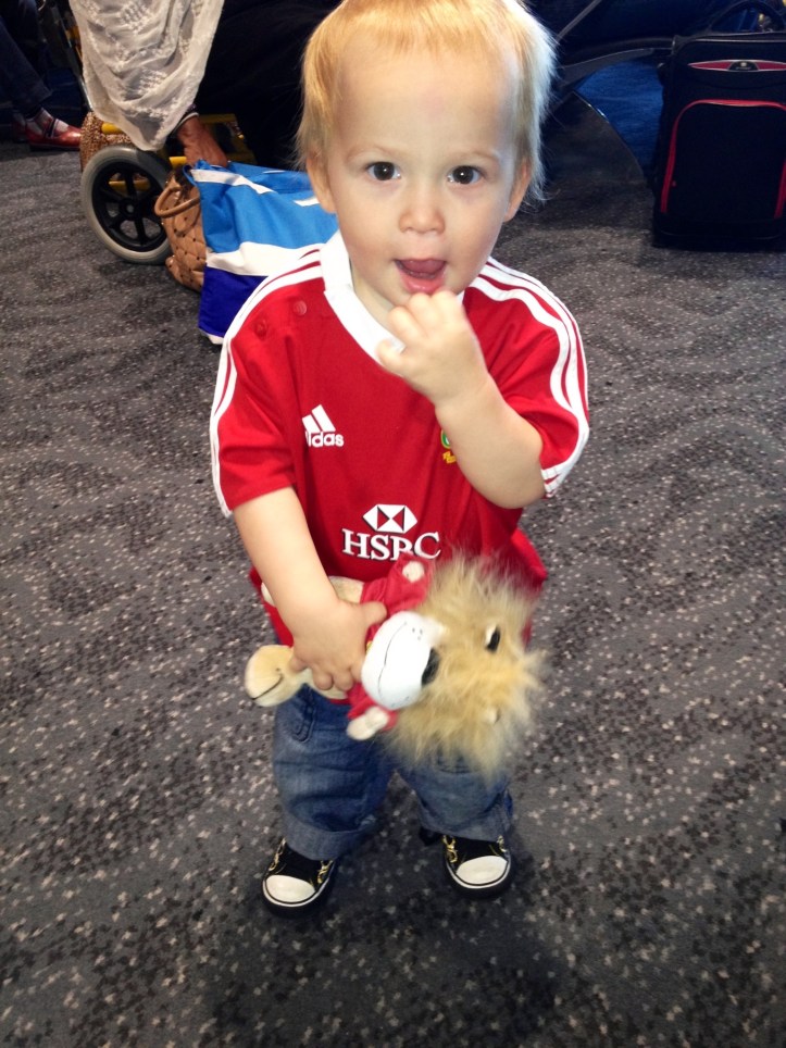 Baby Jensen Parson in his Lions shirt - CUTE as!
