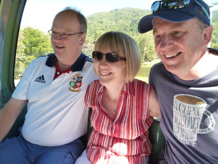 Ed, Kay & Steve in our 'pod' on the way up & over the rainforest on the Skyrail