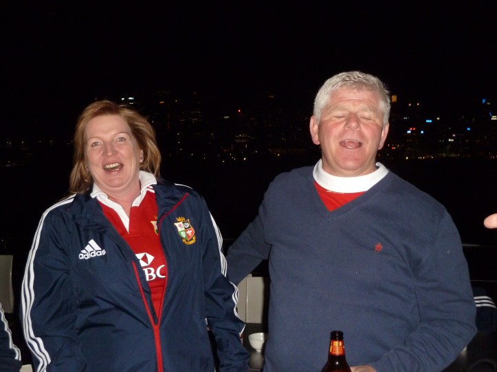 Sandra and Chris (with his shirt back to front as part of his punishment!) 8.6 - that's all I'm saying